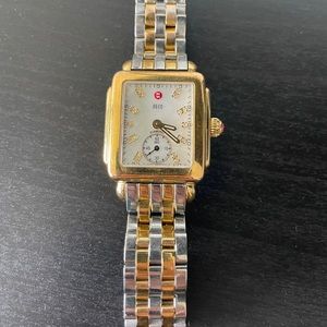 Michele two tone watch